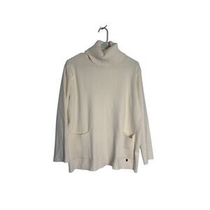 Sunny Studio Paris Women's Turtleneck Knit Sweater (Cream / Off-White)